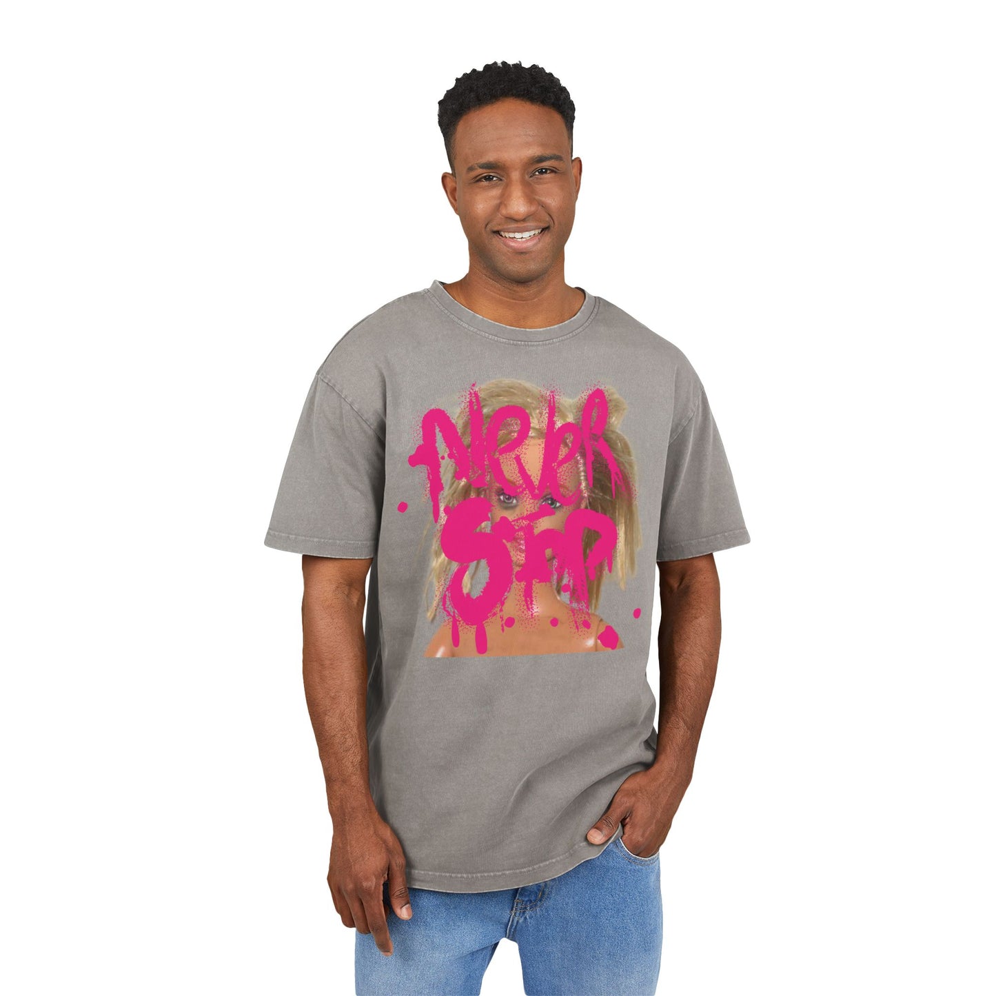 Doll Oversized Acid-Wash T-Shirt Doll Never Stop – Unisex 100% Baumwolle
