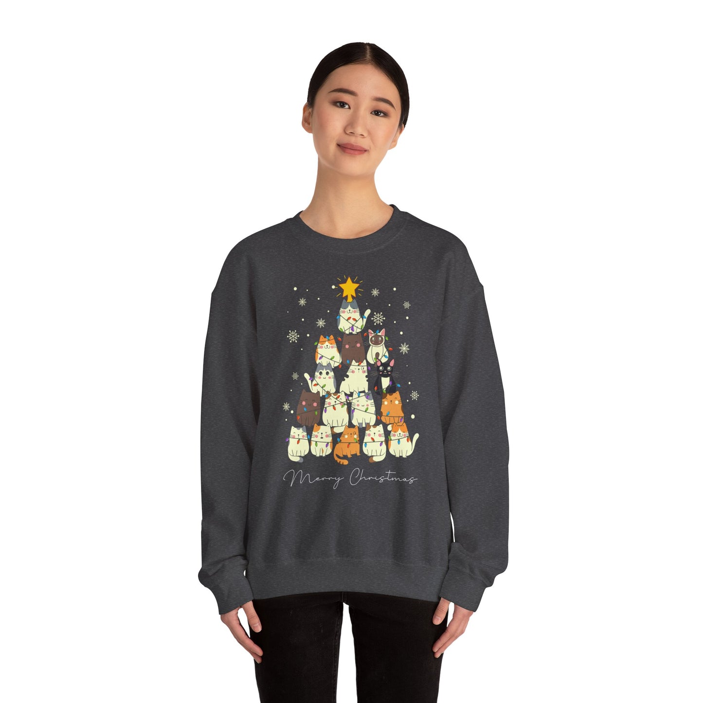 Katzen-Weihnachtsbaum Pullover | Unisex Christmas Sweater