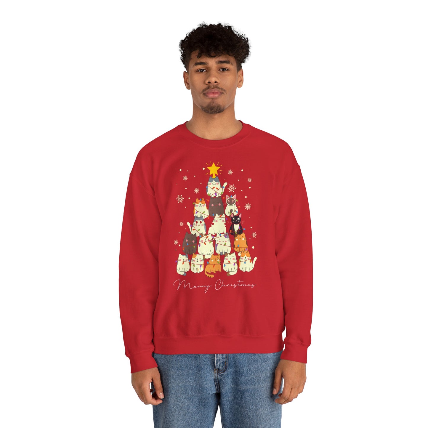 Katzen-Weihnachtsbaum Pullover | Unisex Christmas Sweater