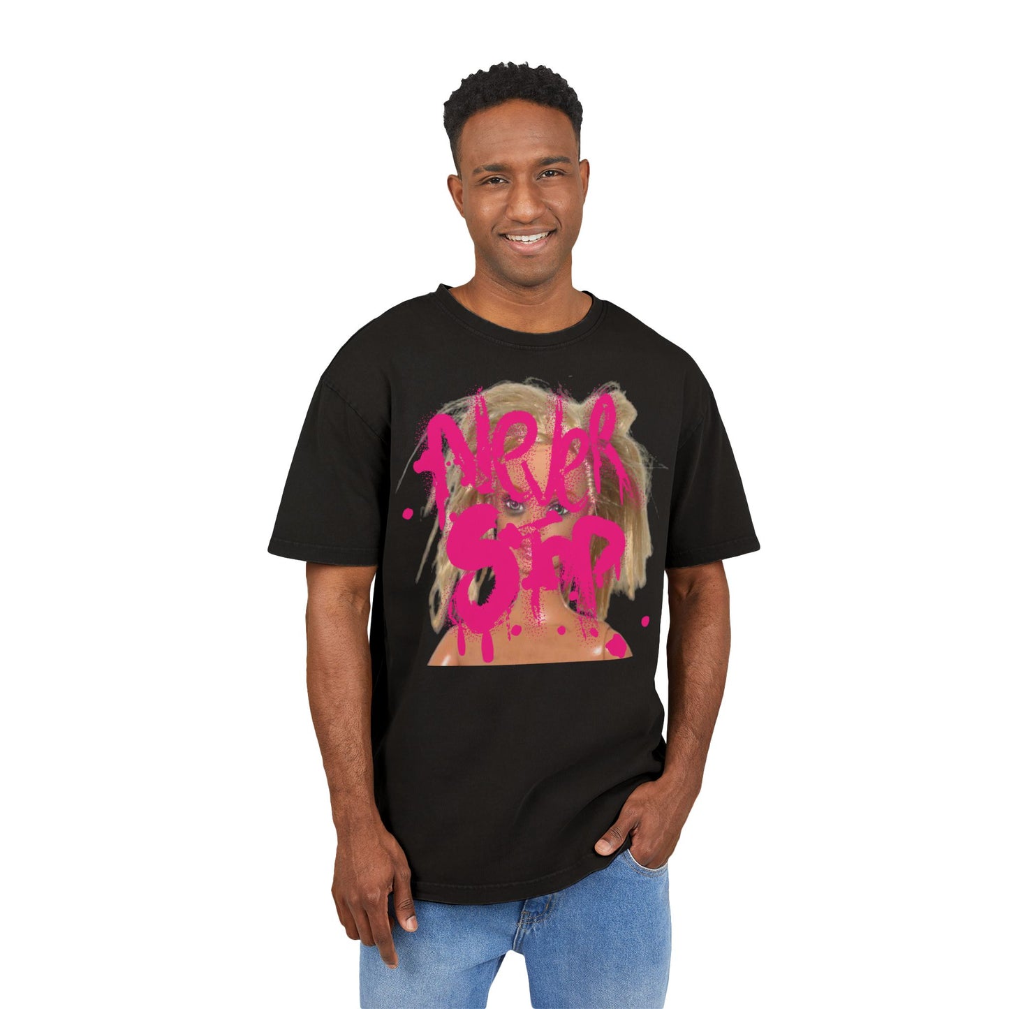 Doll Oversized Acid-Wash T-Shirt Doll Never Stop – Unisex 100% Baumwolle
