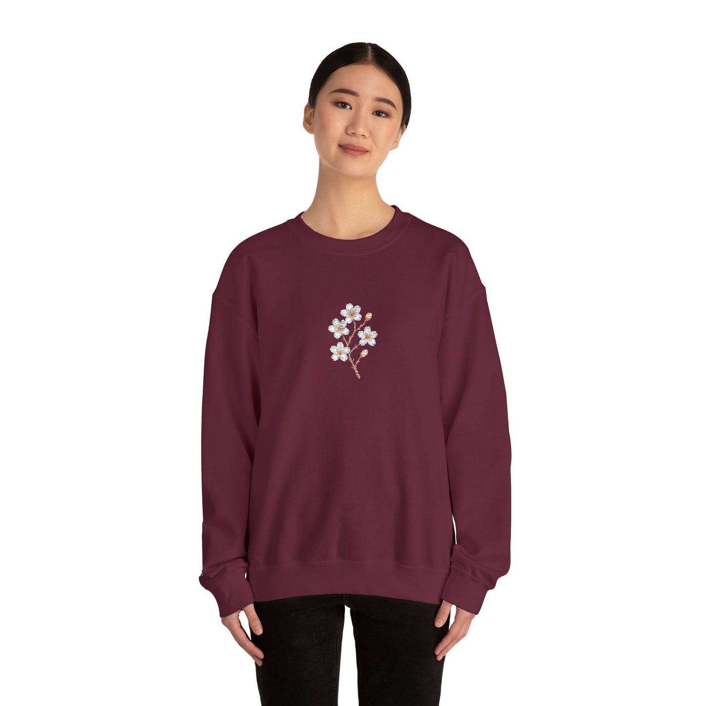 Kirschblüten Premium Stick Pullover | Unisex - Melioras