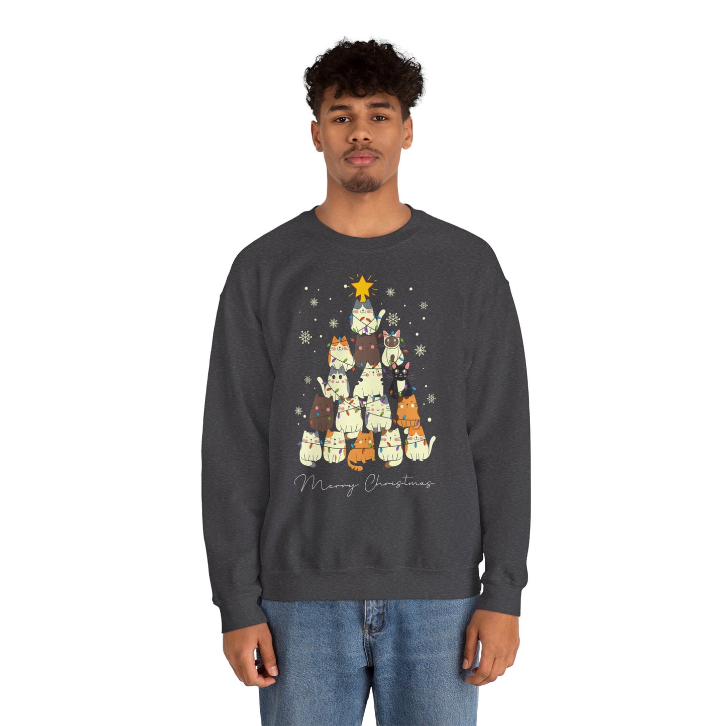 Katzen-Weihnachtsbaum Pullover | Unisex Christmas Sweater