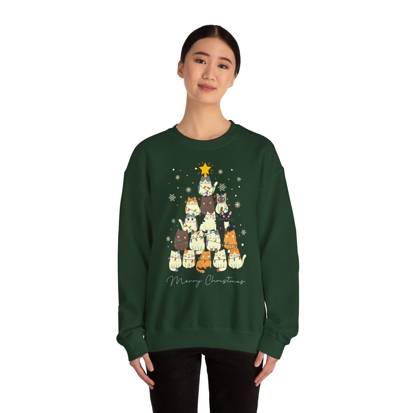 Katzen-Weihnachtsbaum Pullover | Unisex Christmas Sweater