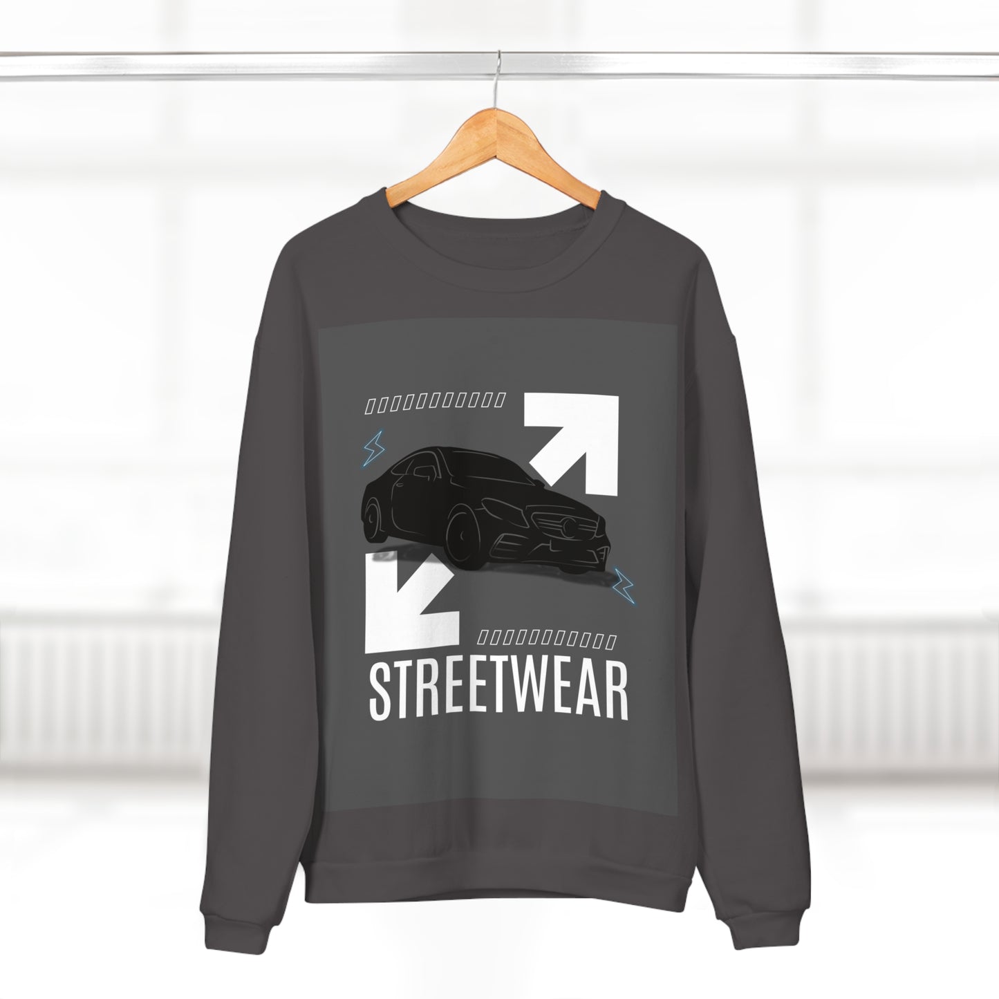 Streetwear Unisex Crew Neck Sweatshirt - Car Design for Urban Style | Melioras