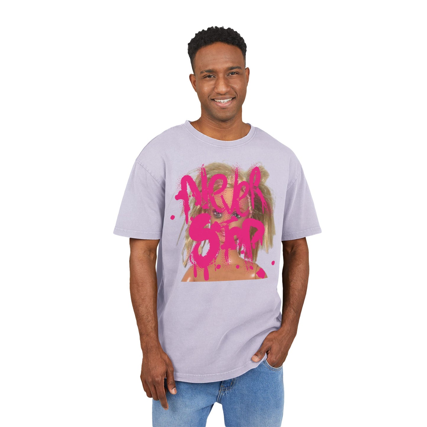 Doll Oversized Acid-Wash T-Shirt Doll Never Stop – Unisex 100% Baumwolle