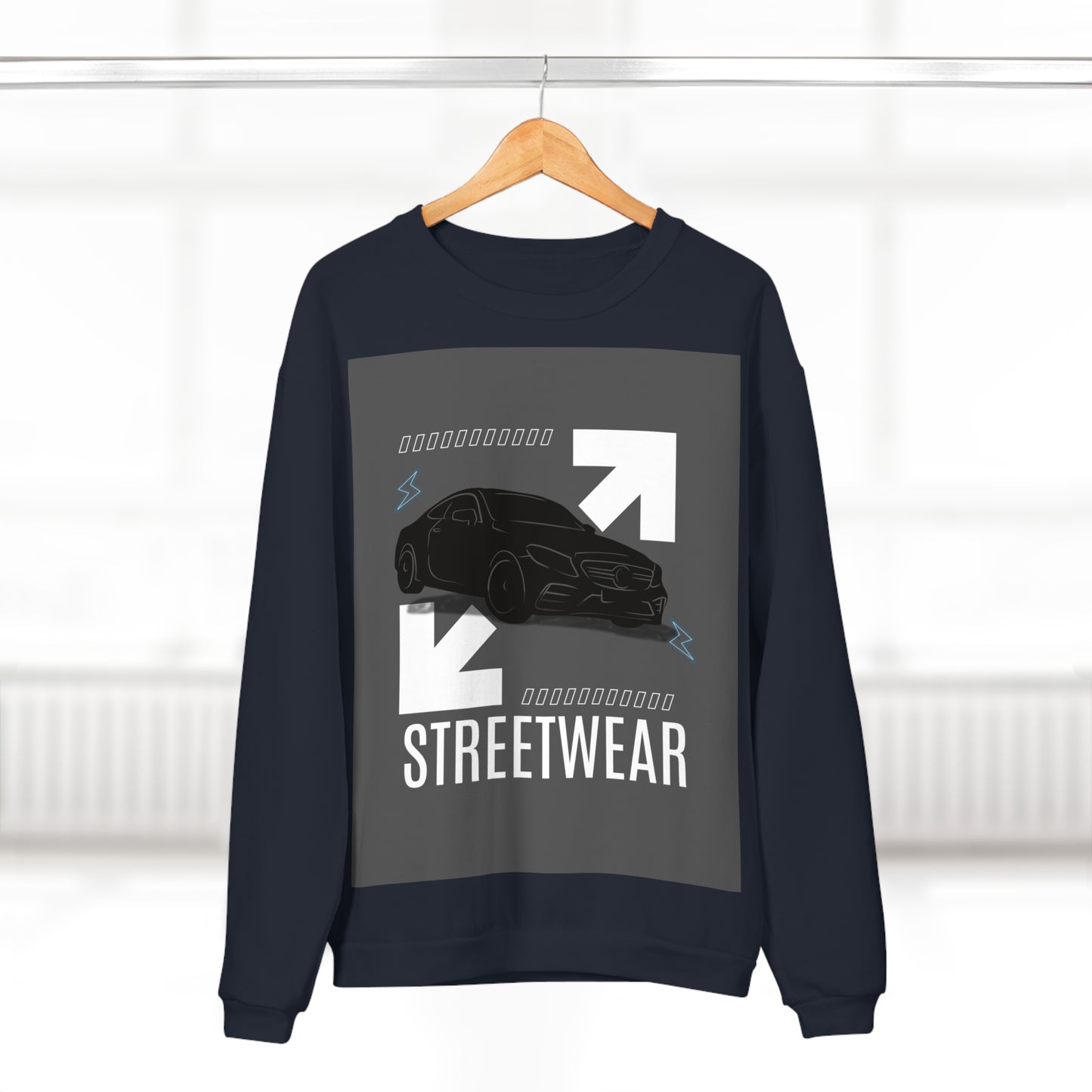 Streetwear Unisex Crew Neck Sweatshirt - Car Design for Urban Style | Melioras