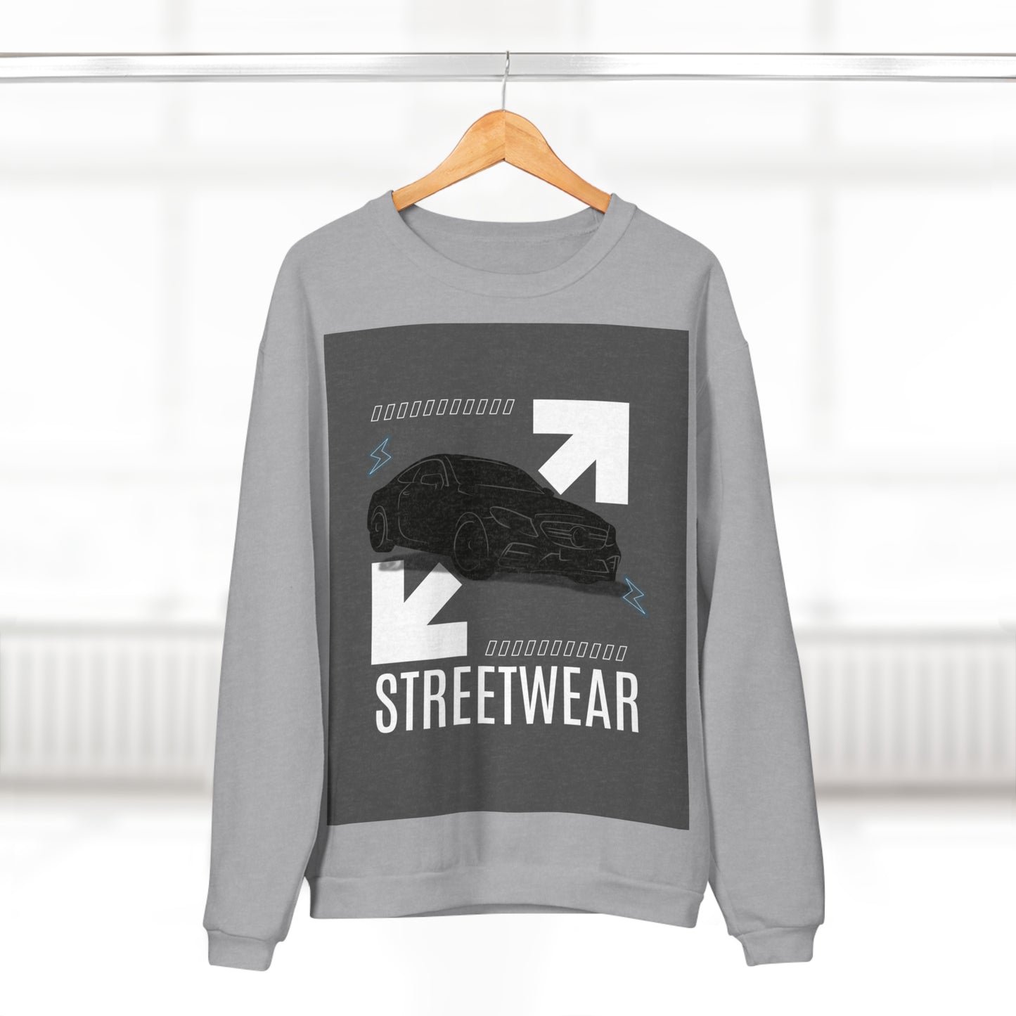 Streetwear Unisex Crew Neck Sweatshirt - Car Design for Urban Style | Melioras