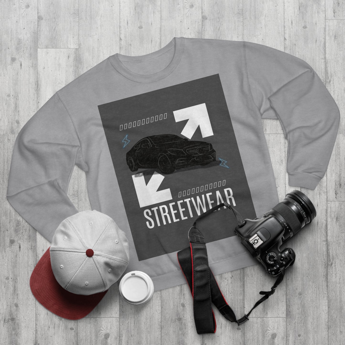 Streetwear Unisex Crew Neck Sweatshirt - Car Design for Urban Style | Melioras