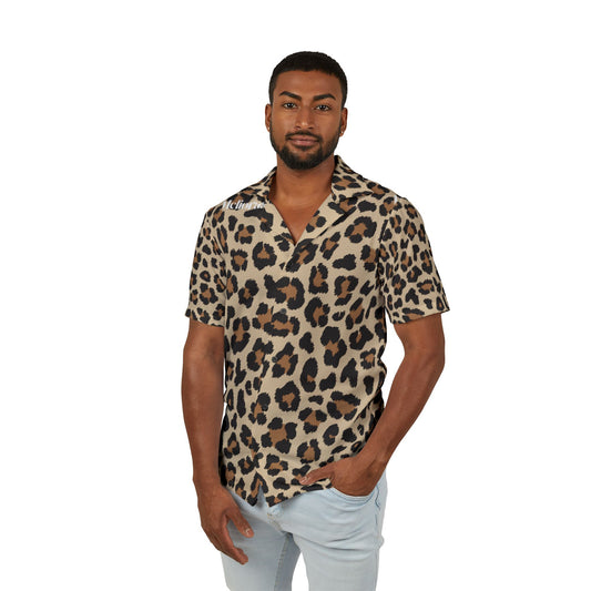 Leopard Print Herren Hawaiianisches Camp-Shirt – Perfekt für entspannte Abende, Partys und mehr.