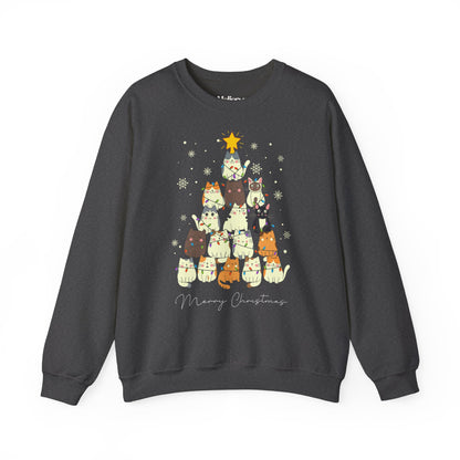 Katzen-Weihnachtsbaum Pullover | Unisex Christmas Sweater