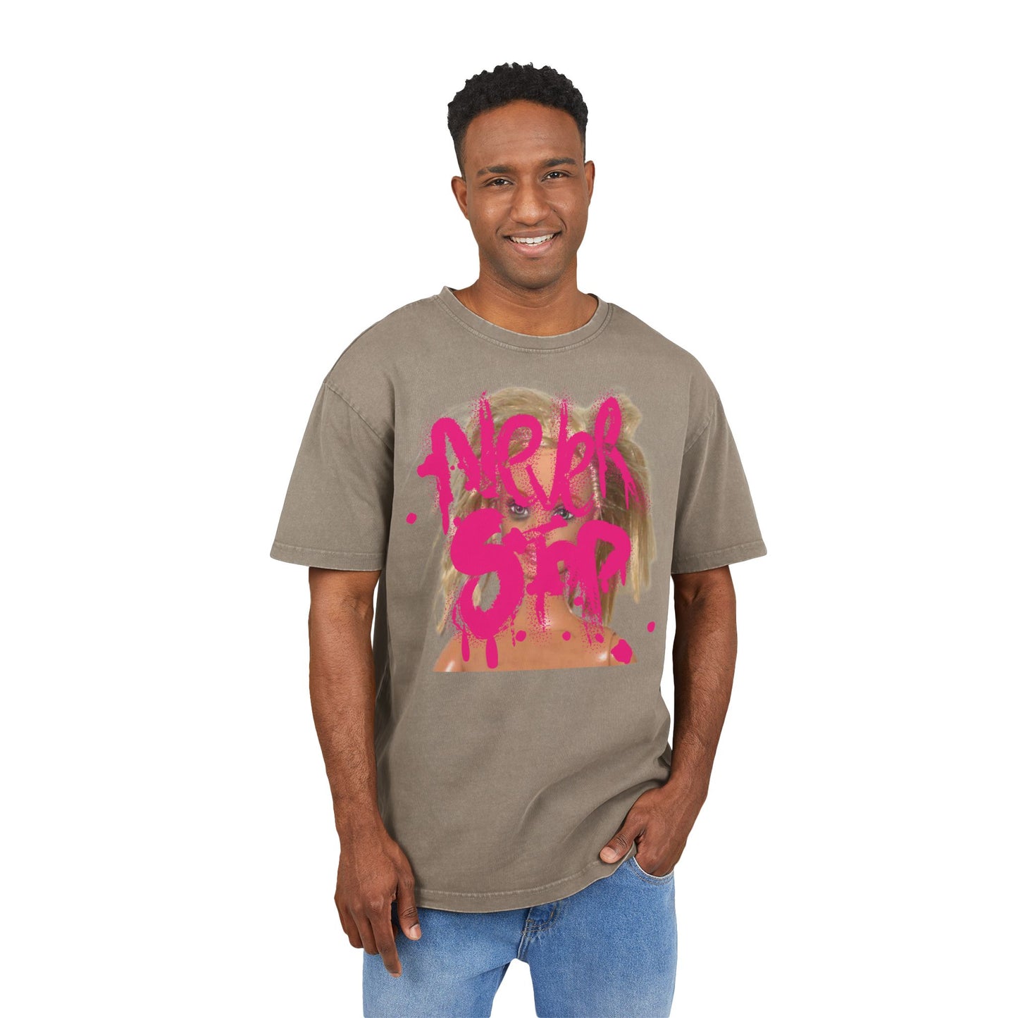 Doll Oversized Acid-Wash T-Shirt Doll Never Stop – Unisex 100% Baumwolle