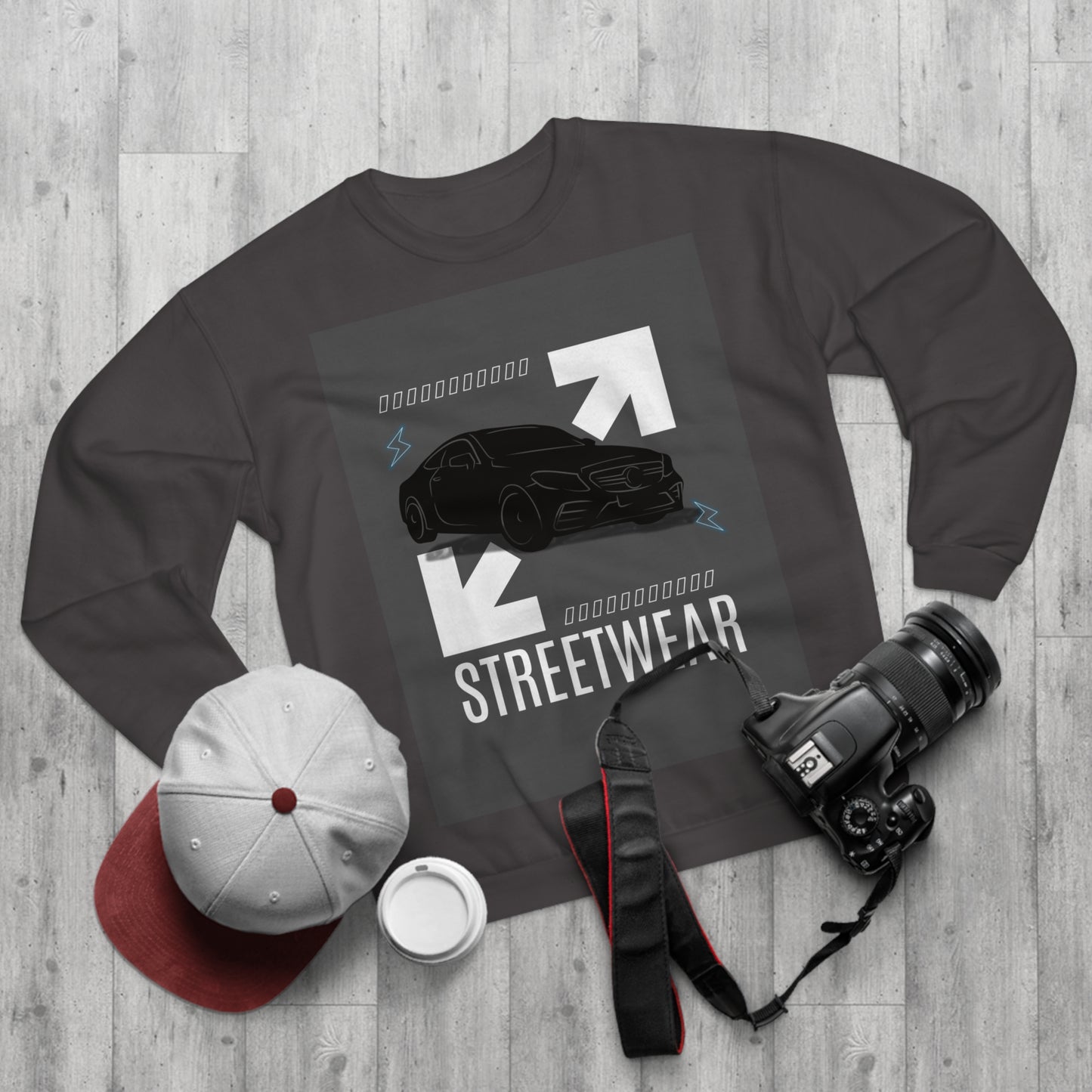 Streetwear Unisex Crew Neck Sweatshirt - Car Design for Urban Style | Melioras