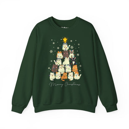Katzen-Weihnachtsbaum Pullover | Unisex Christmas Sweater