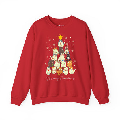 Katzen-Weihnachtsbaum Pullover | Unisex Christmas Sweater