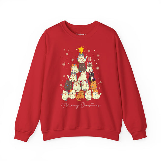 Katzen-Weihnachtsbaum Pullover | Unisex Christmas Sweater