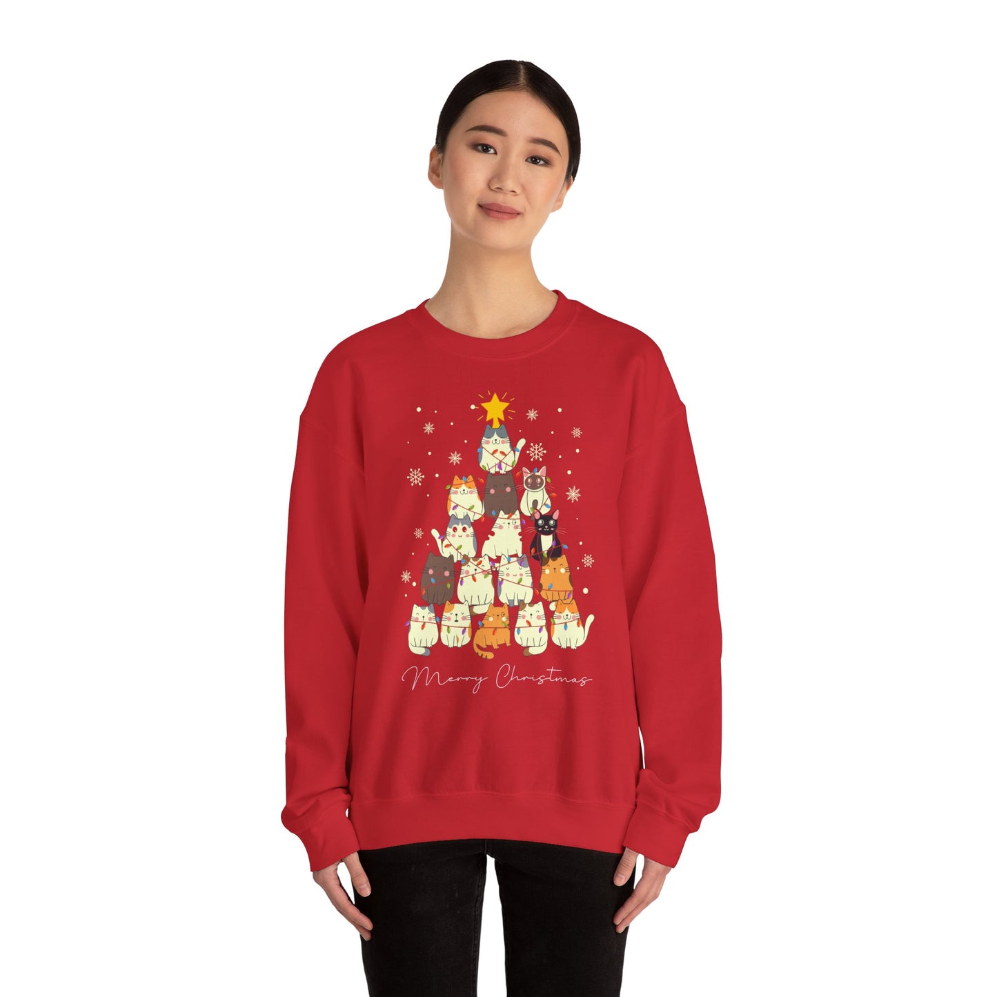 Katzen-Weihnachtsbaum Pullover | Unisex Christmas Sweater