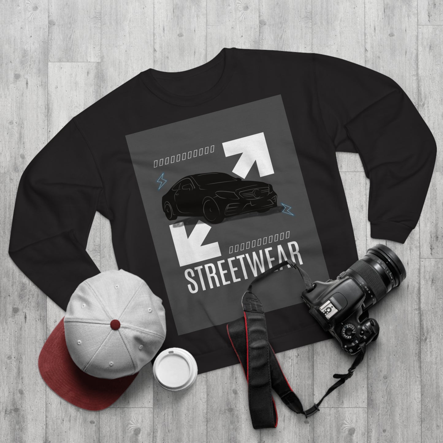 Streetwear Unisex Crew Neck Sweatshirt - Car Design for Urban Style | Melioras