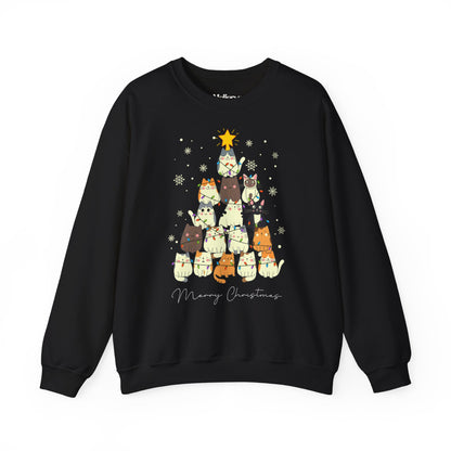 Katzen-Weihnachtsbaum Pullover | Unisex Christmas Sweater