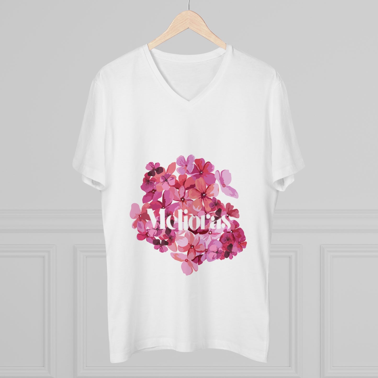 V-Neck Shirt mit floralem Design - ‘Melioras’ Design