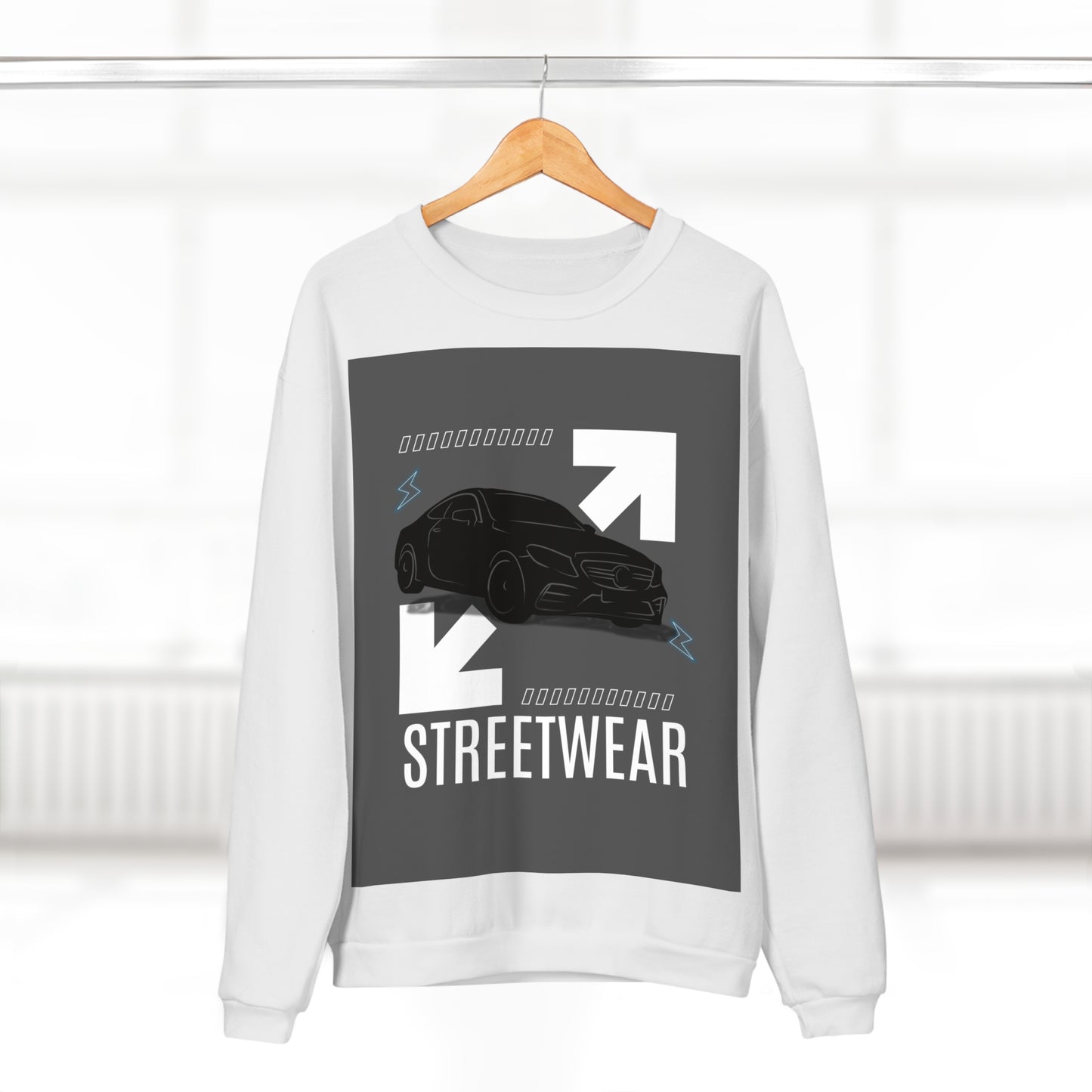 Streetwear Unisex Crew Neck Sweatshirt - Car Design for Urban Style | Melioras