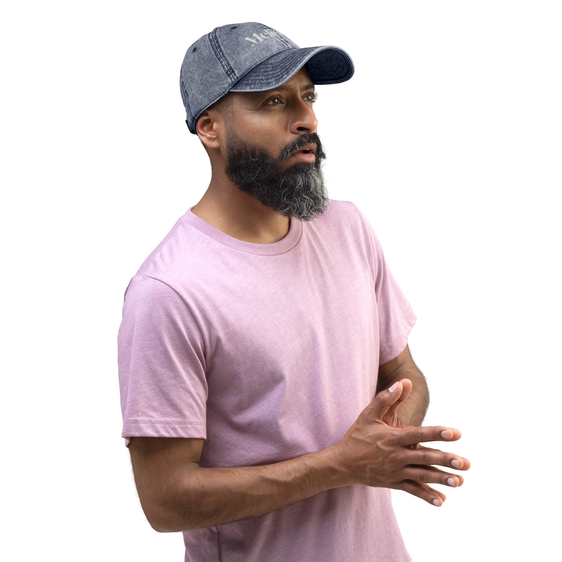 Denim Cap im Jeans-Look mit gebogenem Schirm und gesticktem Logo vorne