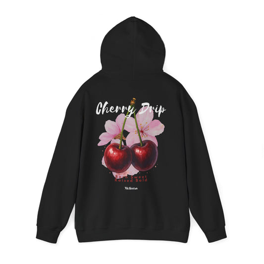 Cherry Drip Hoodie Backprint – Oversized Hoodie mit Kirschblüten Unisex von Melioras Leipzig